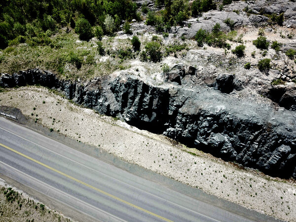 Route Osisko · formation rocheuse