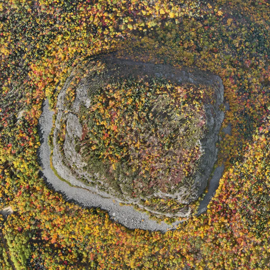 Carte photo du mont Chaudron vue de dessus